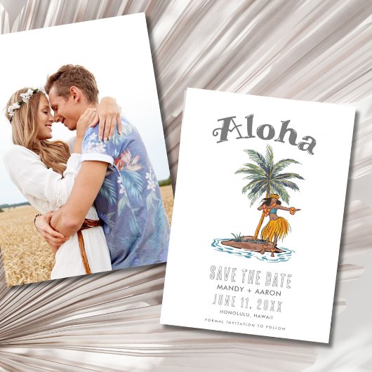 Save The Date Hawaii Aloha Destination Wedding Photo
