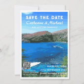 Save The Date Hawaii Beach Wedding Travel Poster Style QR Code (Devant)