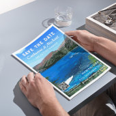 Save The Date Hawaii Beach Wedding Travel Poster Style QR Code