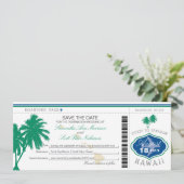 Save The Date Hawaii Boarding Pass Enregistrer la date (Debout devant)