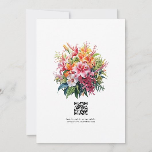 Save The Date Hawaii Code QR de mariage de destination (Dos)