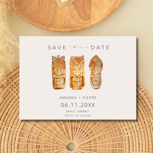 Save The Date Hawaii Island Beach Wedding Photo