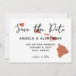Save The Date Hawaii Mariage Terracotta