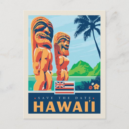 Save the date | Hawaii Uitnodiging Briefkaart (Voorkant)