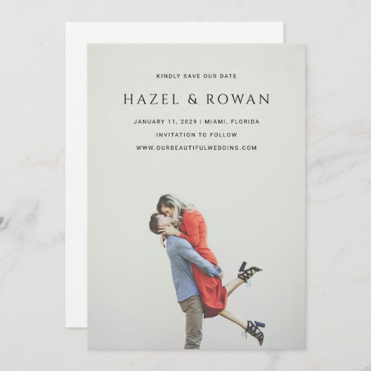 Save The Date Hazel Photo Mariage moderne (Devant / Derrière)