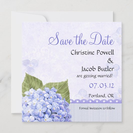 Save The Date Heavenly Hydrangea - Enregistrer la date (Devant)
