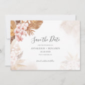 Save The Date Herbe des Pampas Terracotta Script Botanique (Devant)