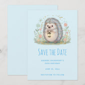 Save The Date Hérisson Mignon avec Lanterne Enregistrer la Date (Devant / Derrière)