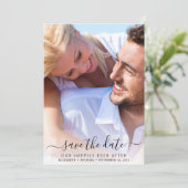 Save The Date Heureusement Chaque Après Mariage Photo Enregistre (Debout devant)