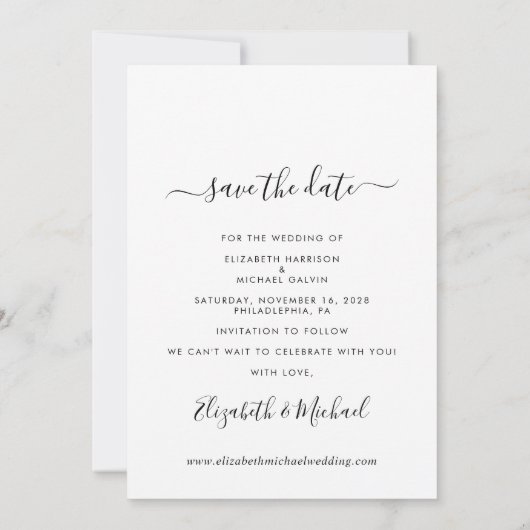 Save The Date Heureusement Chaque Après Mariage Photo Enregistre (Dos)