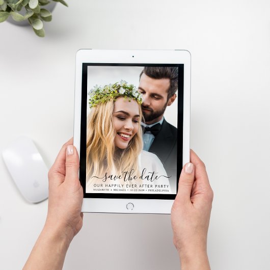 Save The Date Heureusement Chaque Après Photo Cream Mariage Réce