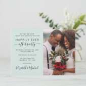 Save The Date Heureusement Jamais Après Photo Mint Mariage Récep (Debout devant)