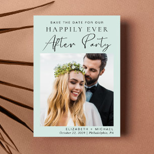 Save The Date Heureux Jamais après Mariage Photo Réception Menti