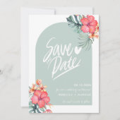 Save The Date Hibiscus Beach Tropical Mariage Photo (Devant)