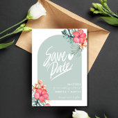 Save The Date Hibiscus Beach Tropical Mariage Photo
