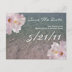 Save The Date Hibiscus De Mariage De Plage Tropicale Enregistrer