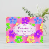 Save The Date Hibiscus fleurs fête d'anniversaire (Debout devant)