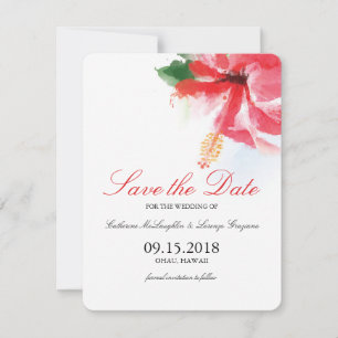 Save The Date Hibiscus Flower Breeze Aquarelle Enregistrer la da