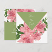 Save The Date Hibiscus Rose Chic Enregistrer La Date (Devant / Derrière)