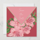 Save The Date Hibiscus Rose Chic Enregistrer La Date (Devant)
