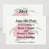 Save The Date Hibiscus Rose Foncé (Devant / Derrière)