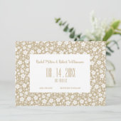 Save The Date Hibiscus Tropical Beige Mariage (Debout devant)