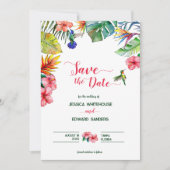 Save The Date Hibiscus Tropical Hawaïen Mariage Enregistrer La D (Devant)