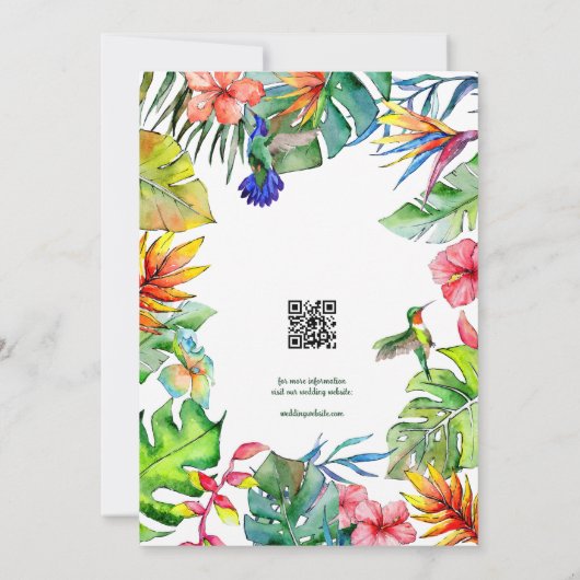 Save The Date Hibiscus Tropical Hawaïen Mariage Enregistrer La D (Dos)