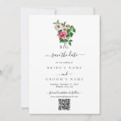Save The Date Hibiscus Tropical Summer Mariage QR Code (Devant)