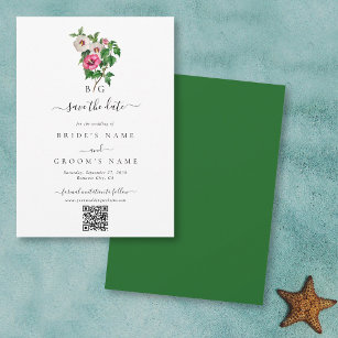 Save The Date Hibiscus Tropical Summer Mariage QR Code