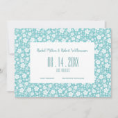 Save The Date Hibiscus Tropical Turquoise Mariage (Devant)