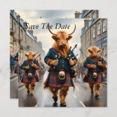 Save The Date Highland Harmony : Bagpipe Highland Cow Band (Devant / Derrière)