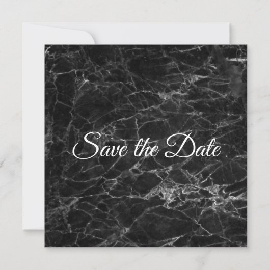 Save The Date Hip Marbre noir Enregistrer la date (Devant)