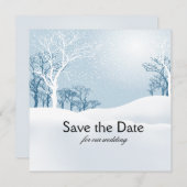 Save The Date Hiver enneigé Sauvegarder la date bleu glace (Devant / Derrière)