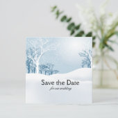 Save The Date Hiver enneigé Sauvegarder la date bleu glace (Debout devant)