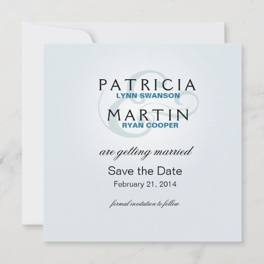 Save The Date Hiver enneigé Sauvegarder la date bleu glace (Dos)