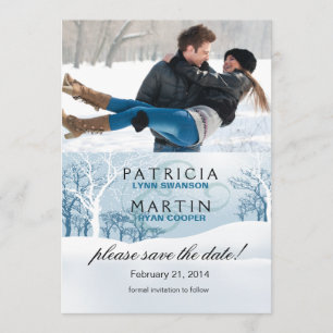 Save The Date Hiver neigeux Sauvez la date Photo - bleu glace