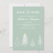 Save The Date Hiver Noël Sage vert Enregistrer la date Mariage (Devant)