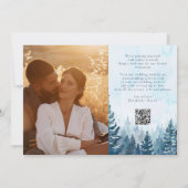 Save The Date Hiver Russe Aquarelle Pine Forest Photo QR Code (Dos)