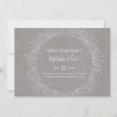 Save The Date Hiver rustique | Gray Horizontal Enregistrer la da (Devant)