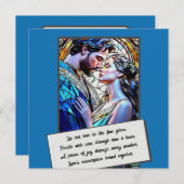 Save The Date Homme et femme en vitrail (Devant / Derrière)