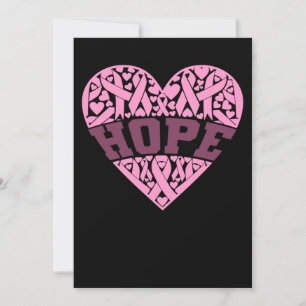 Save The Date Hope Pink Heart Breast Cancer Awareness