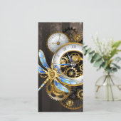 Save The Date Horloge à vapeur avec libellule mécanique (Debout devant)