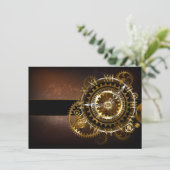 Save The Date Horloge Steampunk avec des engrenages anciens (Debout devant)