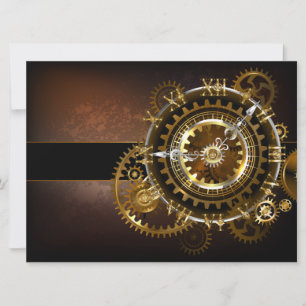 Save The Date Horloge Steampunk avec des engrenages anciens