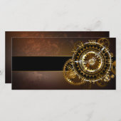 Save The Date Horloge Steampunk avec des engrenages anciens (Devant / Derrière)