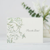 Save The Date Hors blanc avec des vignes vertes Mariage Sauvez l (Debout devant)