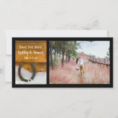 Save The Date Horseshoe and Pearls Mariage campagnard Enregistre (Devant)