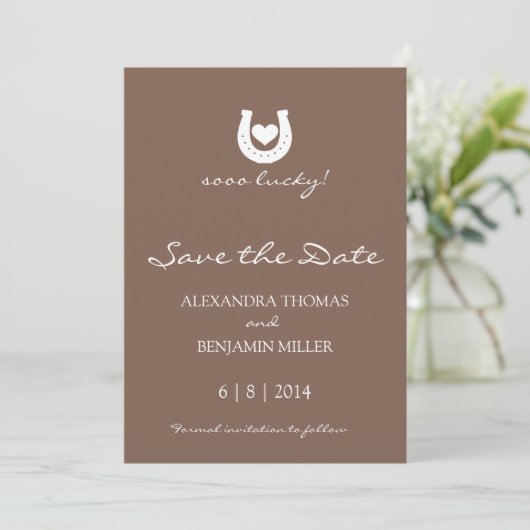 Save The Date Horseshoe Enregistrer la date (Debout devant)