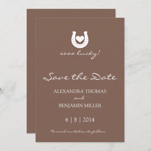 Save The Date Horseshoe Enregistrer la date (Devant / Derrière)